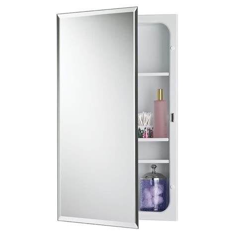 jensen stainless steel medicine cabinet 16 x 26|Jensen 16 x 26 in. Medicine Cabinet with Adjustable Polished .